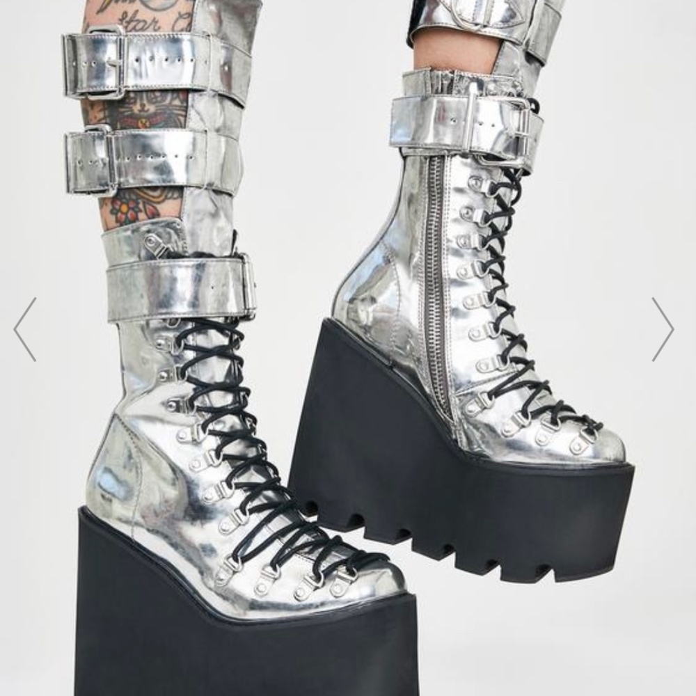 Dolls Kill Metallic Guardian Boots
